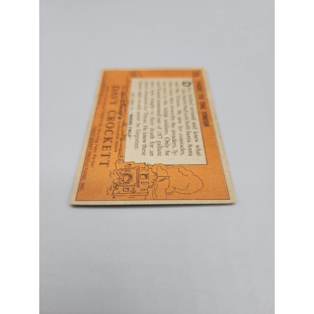 Davy Crockett Fight To The Finish Card 1956 Disney #78 Trading Card - Picture 6 of 6